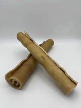 Friandise joue de bœuf roulée 30 cm pour chien – 100 % bœuf, longue mastication